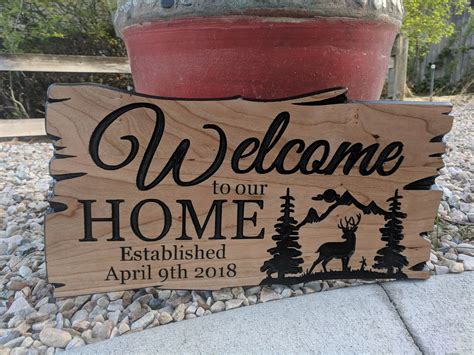 Engraved Wood Signs Personalized Wood Signs Carved Wood Signs Home