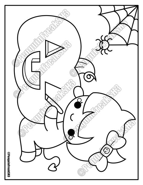 Kawaii Creepy lindo Halloween para colorear páginas páginas | Etsy