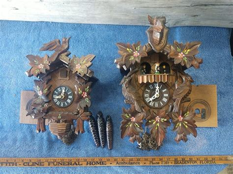2 Vintage German Cuckoo Clocks Regula Mapsa Swiss Edelweiss Parts Or