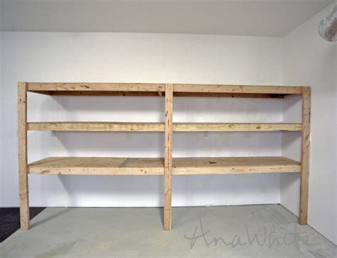 Take these diy garage shelves up a notch by incorporating a piece of pegboard into the assemblage and tucking in a bench beneath to create a workstation fit for any serious diyer. Ana White | Easy and Fast DIY Garage or Basement Shelving for Tote Storage - DIY Projects