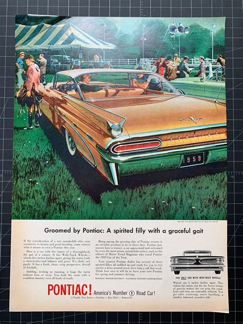 Vintage 1959 Pontiac Bonneville Print Ad Etsy