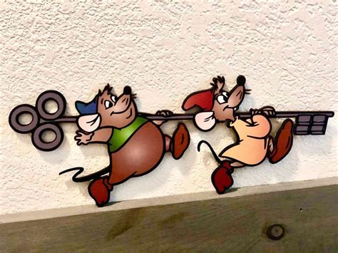 Cinderella Mice Jaq And Gus Gus With Key Dimensional Wall Etsy