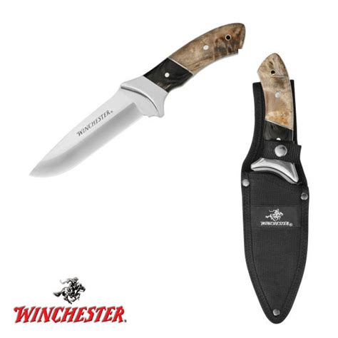 Winchester Fixed Blade Burl Wood Field Supply