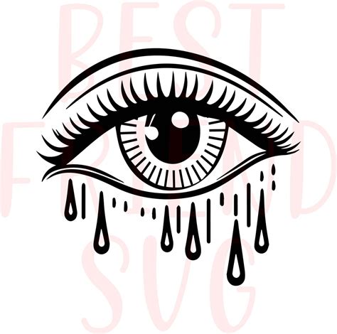 Crying Eye Svg Eye Svg Png Dxf Eps Cry Heart Tattoo Style Wall Art Etsy