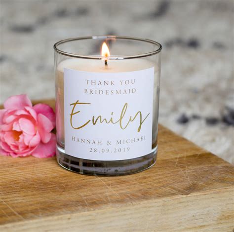 Bridesmaid Personalised Candle T By Little Cherub Design
