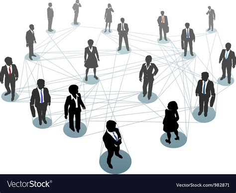 Business People Network Connection Nodes Vector Image