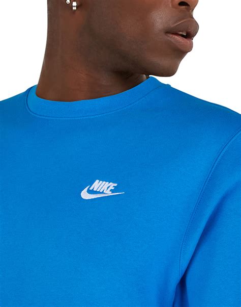 Nike Mens Club Crew Neck Sweatshirt Blue Life Style Sports Uk