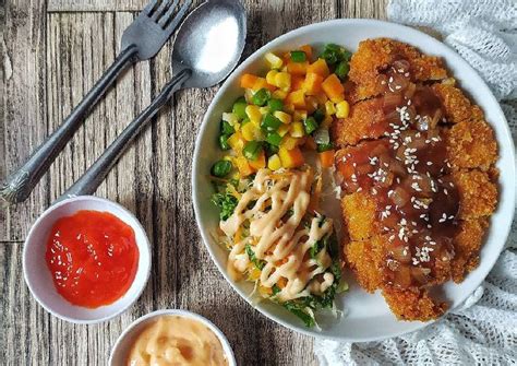 Nah, itulah resep salad sayuran. Resep Chicken Katsu dengan Salad Sayuran Sederhana oleh ...