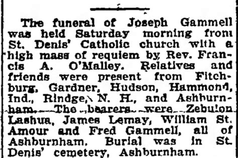 Joseph Gammell (1843-1926) – Find a Grave-äreminne
