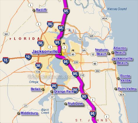 Map Of I 95 In Florida With Exit Numbers World Map