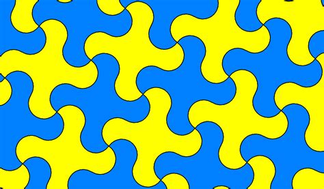A Blue And Yellow Tessellation Made With Semicircles Classroom Art