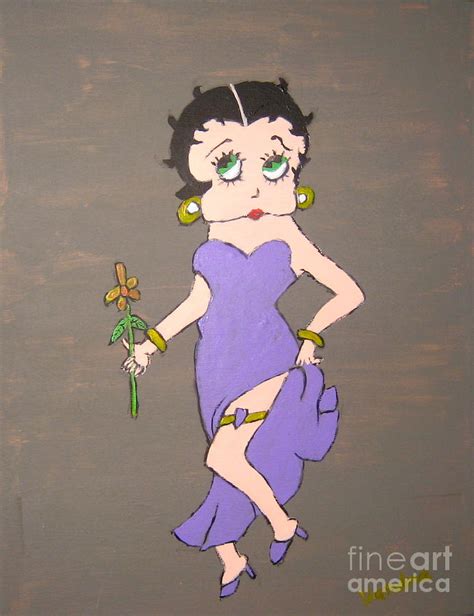 Betty Boop In Purple Dress Painting By Vandna Mehta