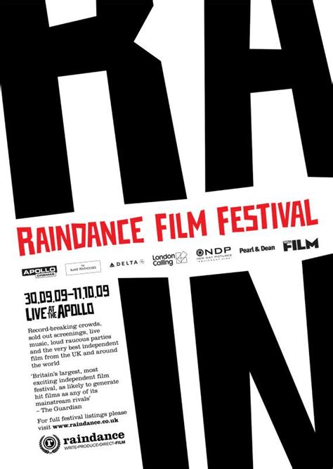 Raindance Film Festival Poster 2009 Film Festival Poster Film Film
