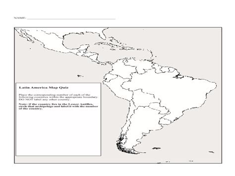 Latin America Map Quiz Graphic Organizer For 7th 12th Grade Lesson
