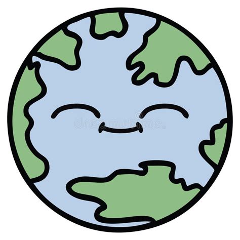 Cute Cartoon Planet Earth Stock Vector Illustration Of Retro 147686451