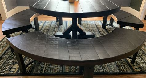 Curved Dining Table Benches Custom Round Table Atlanta Modern