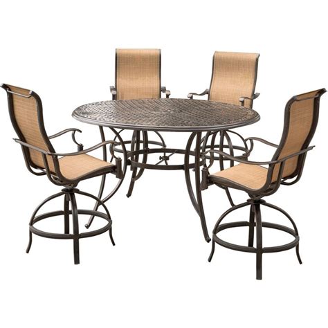 Hanover Manor 5 Piece Bronze Frame Patio Set With Tan In The Patio