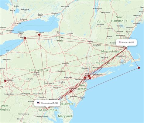 Flights From Boston To Washington Bos To Dca Flight Routes