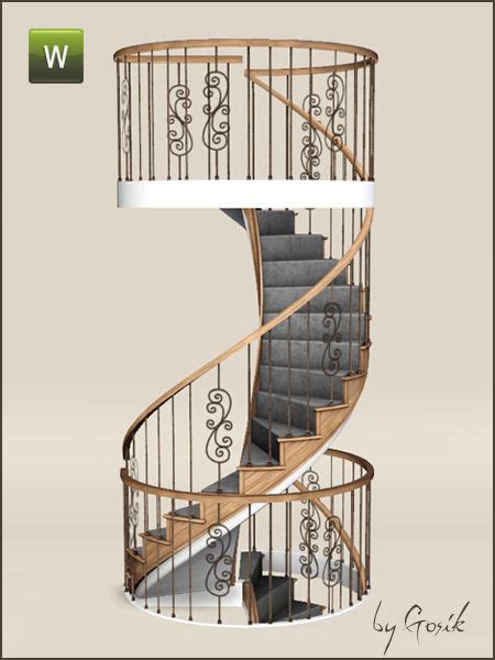 Gosiks Pirouette Spiral Stairs And Railings Spiral Stairs Sims 4 Sims