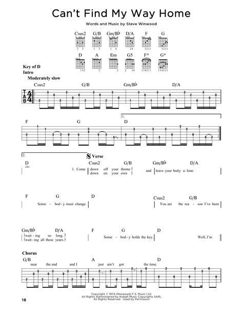 She keeps telling me i can't live this way i keep telling her i'll be back soon baby she keep crying on the telephone i keep telling her i'm gonna find my way back home. Can't Find My Way Home by Eric Clapton - Guitar Lead Sheet ...
