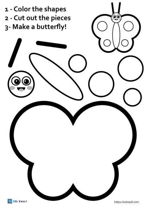 5 Free Butterfly Cut And Paste Printables Esl Vault