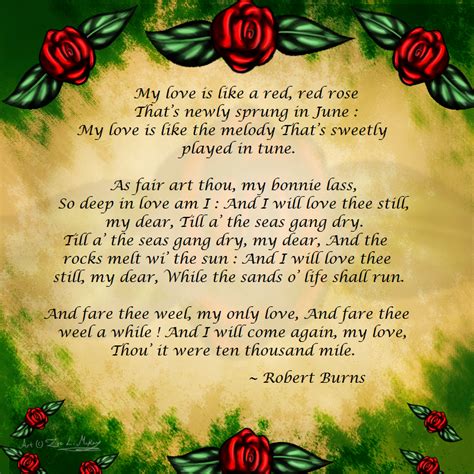 My Love Is Like A Red Red Rose By Scottishredwolf