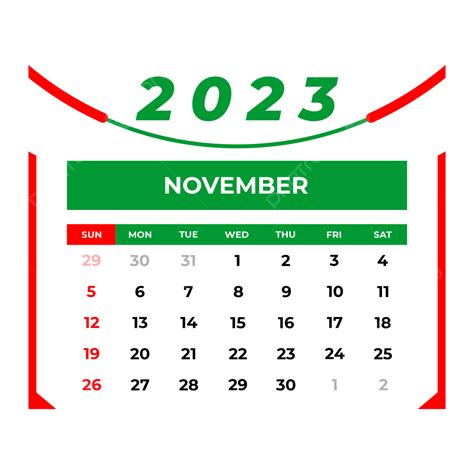 November 2023 Calendar With Ornament November 2023 Calendar Png And