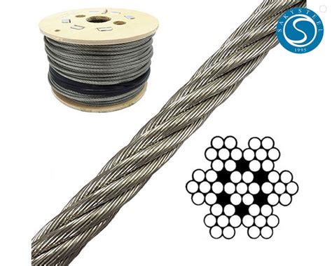 304 316 316l Stainless Steel Wire Rope 6×19 7×19 1×19 Saky Steel