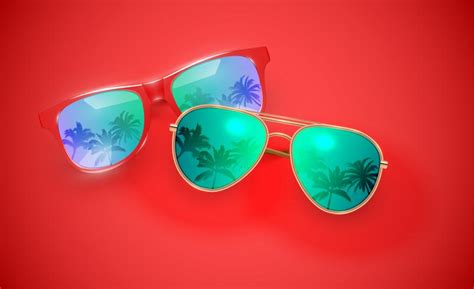 realistic vector sunglasses on a colorful background vector illustration 305931 vector art at