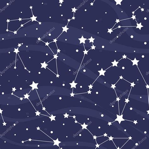 Seamless Pattern With Constellations Space Background With Stars