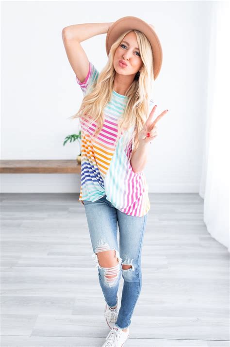 Kelsie Rainbow Knot Top Fashion Summer Fashion Star Fashion