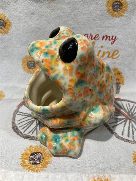 Retro Ceramic Frog Scrubbie Holder T It To Someone Etsy