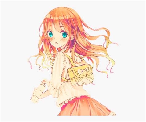Pink Eyes Clipart Orange Cute Anime Girl With Orange Hair Free
