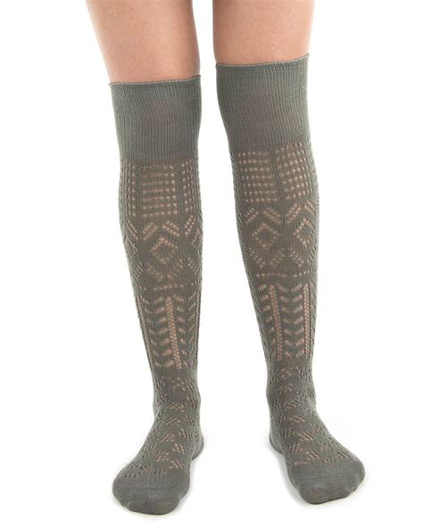 Thigh High Patterned Boot Socks Gray Boots Patterns Boot Socks