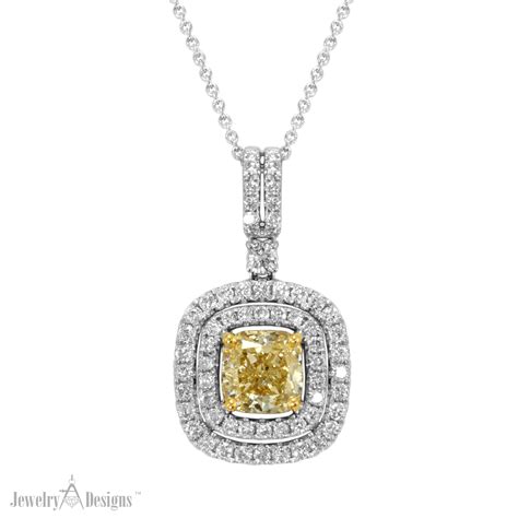 cushion cut yellow diamond necklace jewelry designs blog