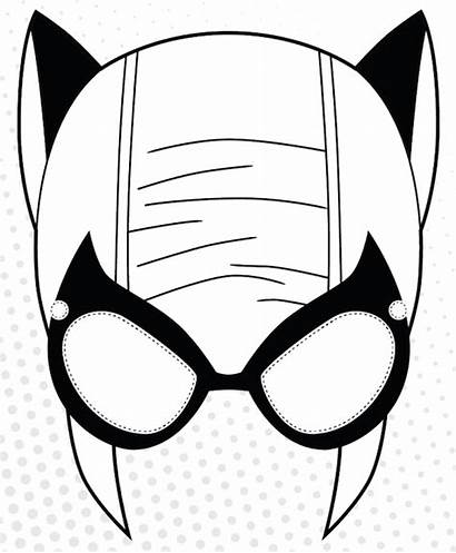 Mask Superhero Template Coloring Pages Face Woman