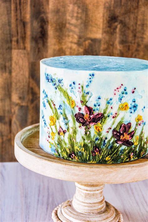 Lady In The Wild West Wildflower Cake Painted Cakes Garden Theme Cake