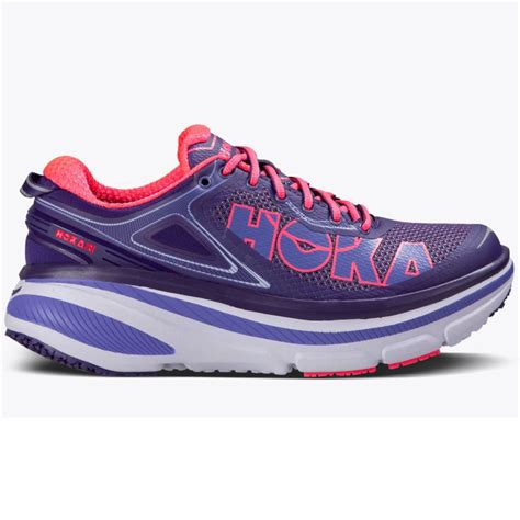 Hoka One One Womens Bondi 4 Running Shoes Mulberry Purpleneon Pink