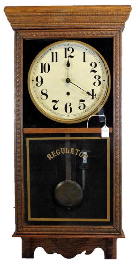 Antique Oak Regulator Clock