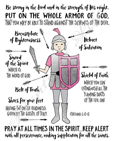 Christian Print Armor Of God Ephesians 610 18 Instant Etsy In