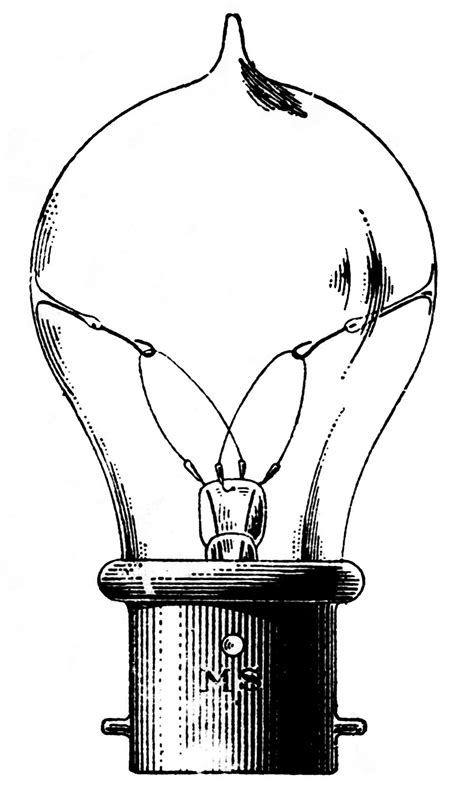 Vintage Clip Art Old Fashioned Light Bulb The Graphics Fairy
