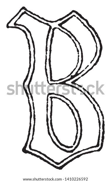 Old English Letter B Vintage Line Stock Vector Royalty Free