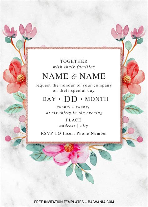 Free Printable Wedding Invitation Templates For Word