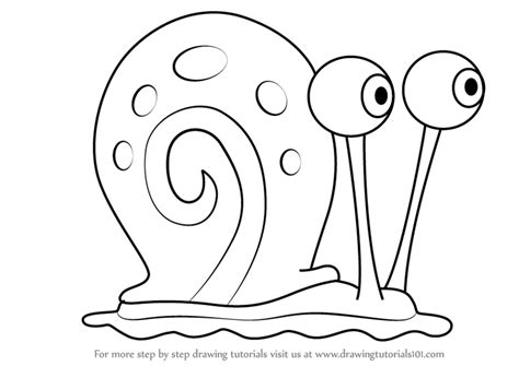 Learn How To Draw Gary The Snail From Spongebob Squarepants Spongebob Squarepants Step By Step