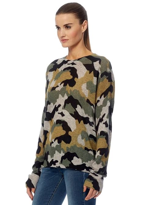 2020 new autumn knitted cardigan loose streetwear knit sweater coat camouflage print v neck knitted cardigan winter women jacket. 360 SWEATER Nanette Cashmere Sweater - Grey Camouflage