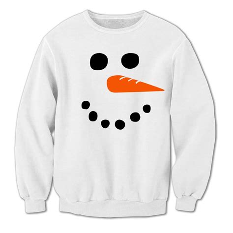 Christmas Jumper Xmas Funny Snowman Face Novelty Sweater Womens Mens