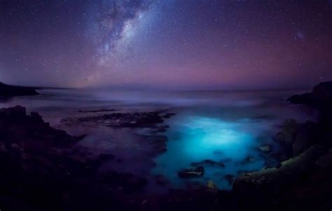 Wallpaper Night Stars Australia The Milky Way The Southern Ocean