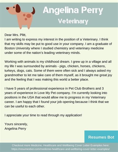 Submissions made through your online letter form will automatically be converted into polished, professional pdfs that are easy to download, print, and email. Veterinary Cover Letter Samples & Templates [PDF+Word ...