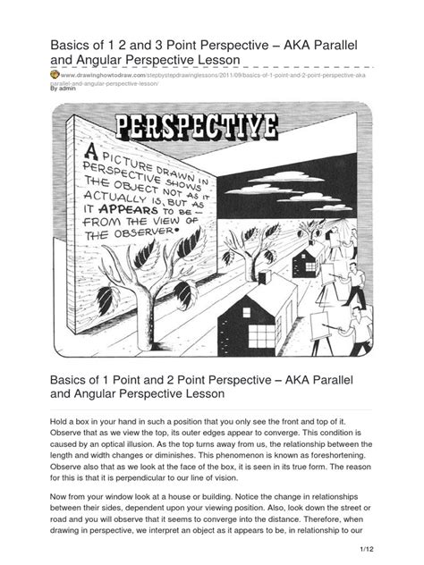 Basics Of 1 2 And 3 Point Perspective Aka Parallel And Angular