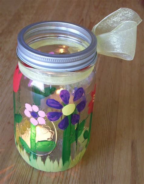 Mothers Day Project Painted A Mason Jar With Acrylic Paints Could